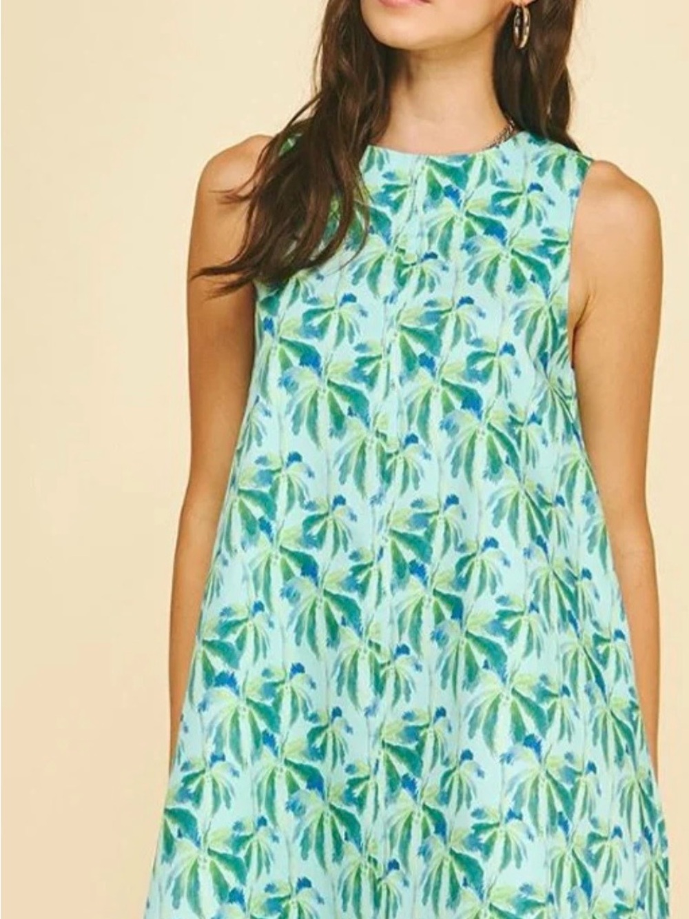 Dragonfly Ocean Palm Swing Dress Size L